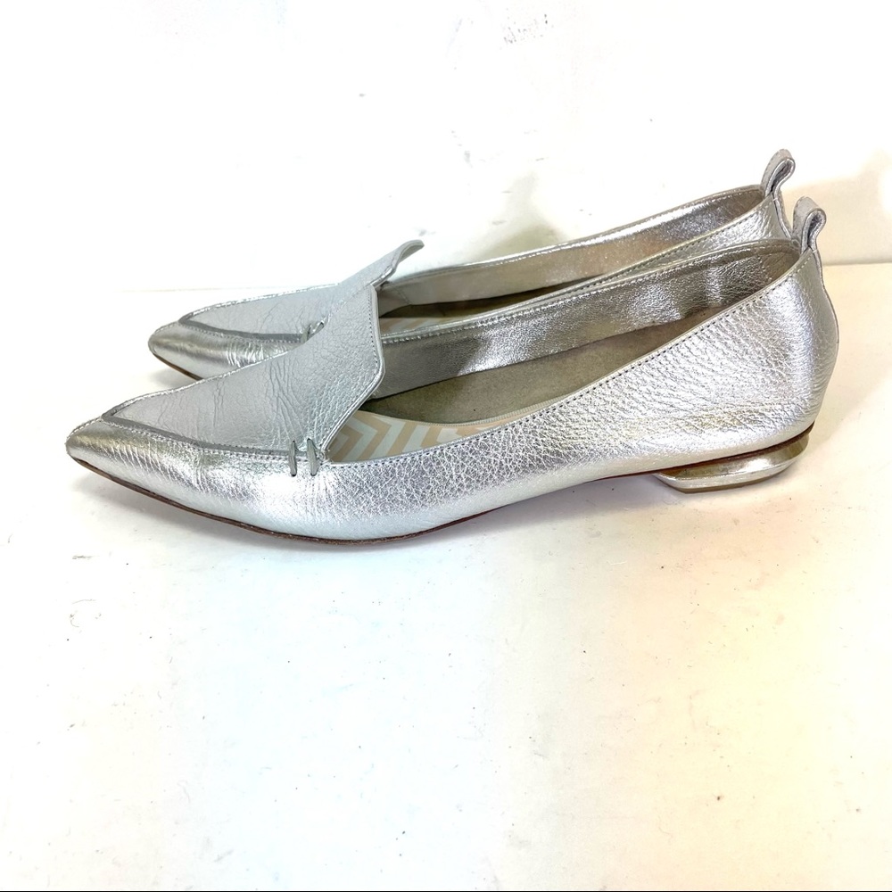nicholas kirkwood silver flats size 38.5